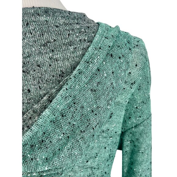 NWOT Boutique Hooded Ruffle Hem Mint Marled Knit Tunic Mini Dress - Picture 13 of 16